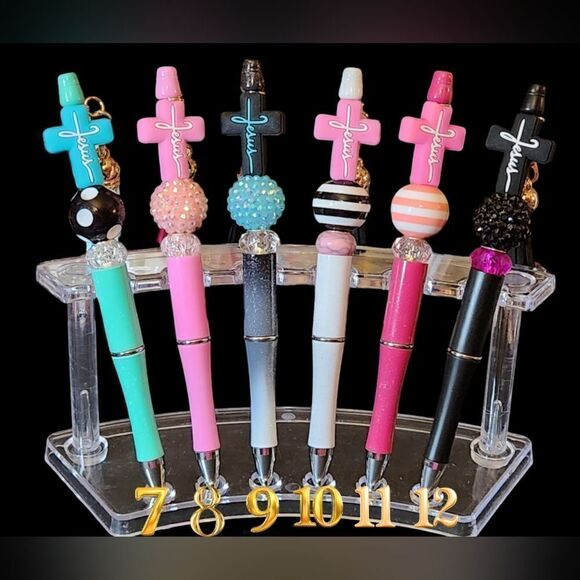 New! Custom Made Beautiful Jesus Beaded Pen w/Free In… - Picture 2 of 2